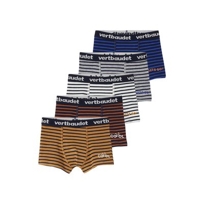 Lot 5 boxers rayés VERTBAUDET