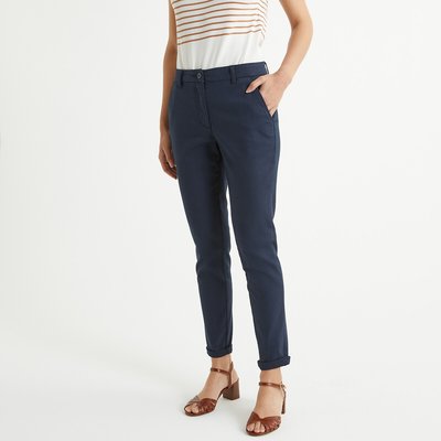 Pantalon droit chino, sergé stretch ANNE WEYBURN