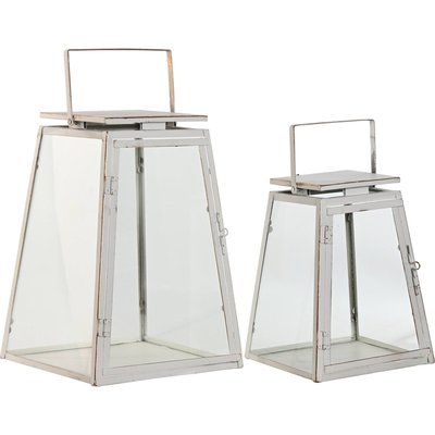 Lanterne blanche dorée en métal et verre style moderne RECOLLECTION