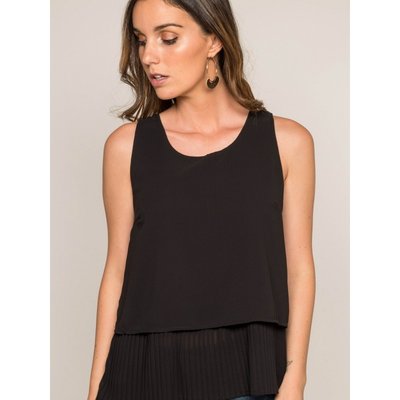 Top Col Rond Tissu Plissé Falba DONA LISA