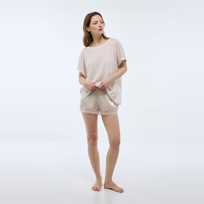T-shirt col rond en lin jersey MONOPRIX