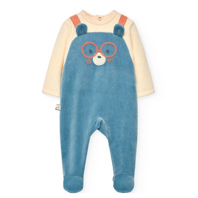Grenouillere en velours bicolour BOBOLI