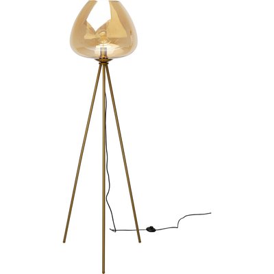 Lampadaire en verre et acier, SPHERE KARE DESIGN