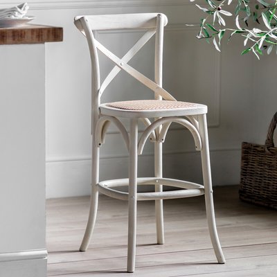 Chaska French Café Counter Stools with Rattan Seat (Set of 2) SO'HOME