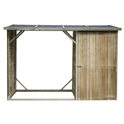 Abri bûches Oslo avec rangement - 4 stères CEMONJARDIN