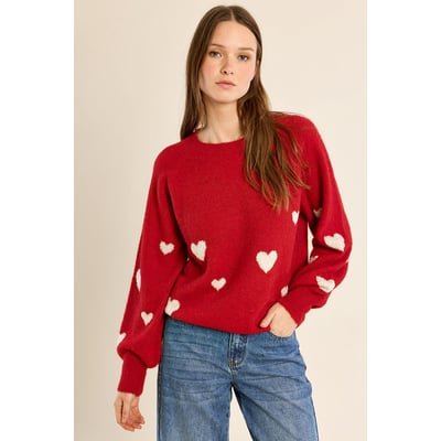 Pull col rond détail cœurs MOLLY BRACKEN
