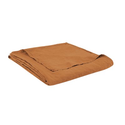 Drap plat en lin lavé, NATURELLEMENT LIN BLANC CERISE