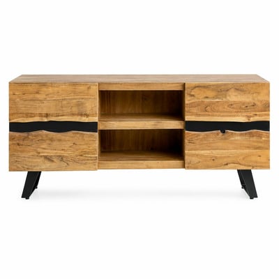 Meuble TV en bois d'acacia 2 portes CANYON PIER IMPORT