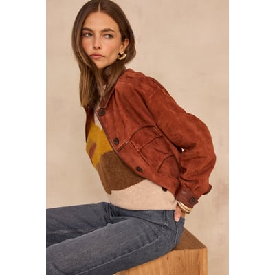 Veste en cuir suede BRUNE Maison 123
