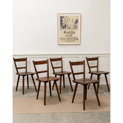 Lot de 5 chaises vintage par Adolf Schenck Alma N°1692 - Bon état DEBONGOUT