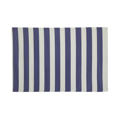 Tapis d'extérieur en polypropylène 120 x 180 cm Rayures - Bleu AUBRY GASPARD