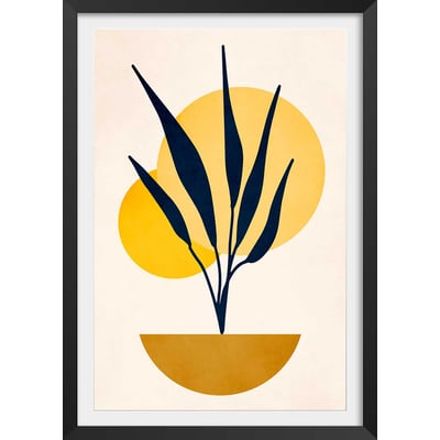 Affiche dessin ""plante cubique"" HEXOA