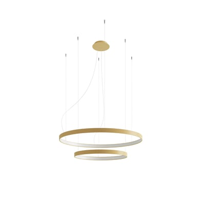 Lustre Aluminium Doré LED 2 Rio EDEN
