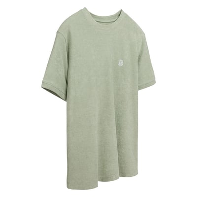 T-shirt bleu foncé à coupe droite pourvu d'un col rond et de manches courtes TEDDY SMITH