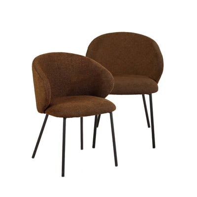 Lot de 2 chaises en tissu et métal CLÉA MADE IN MEUBLES 