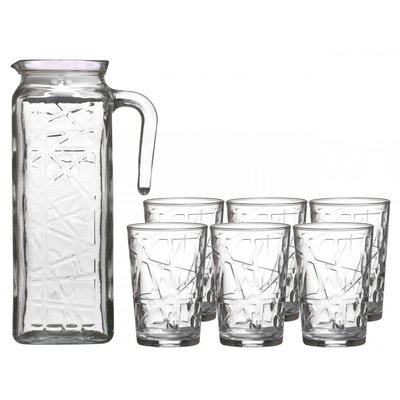 Coffret Jus de Fruit 6 Verres + 1 Carafe en Verre WADIGA