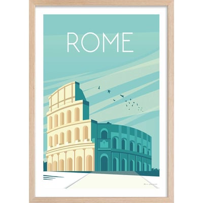 Affiche ville voyage Rome et son colisée HEXOA