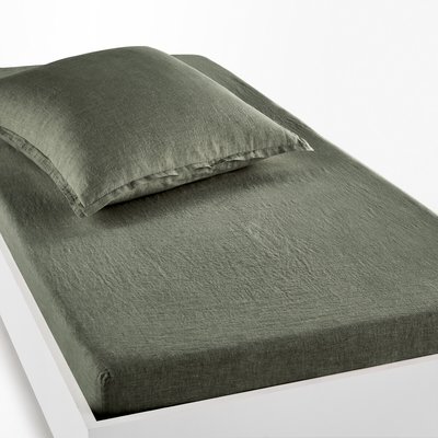 Drap housse enfant lin lavé, bonnet 30cm, Linot LA REDOUTE INTERIEURS