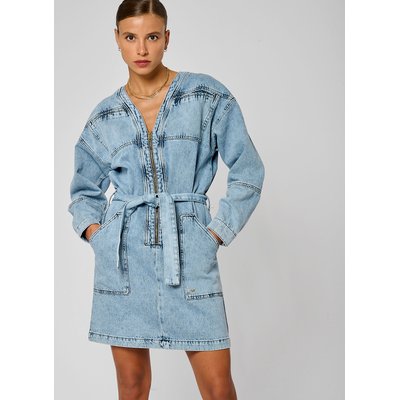 Robe En Jean  Coton BRUNE KAPORAL