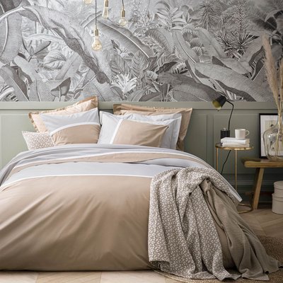 Housse de couette unie en percale de coton, Made in France, TOI ET MOI CLAIR D'AURORE ESSIX