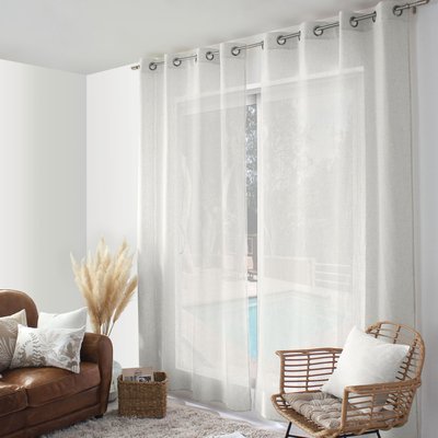 Rideau à oeillets naturel  - Effet lin HOME MAISON
