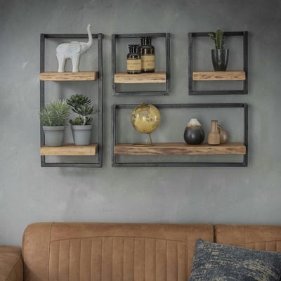 Etagère murale moderne bois et métal 30 cm MELBOURNE PIER IMPORT