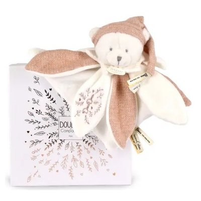 Doudou plat petales Ours Rose - 25 cm - Collection Anniversaire DJECO
