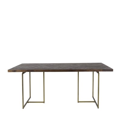 Table à manger 8 personnes à chevrons bois et laiton - CLASS DUTCHBONE