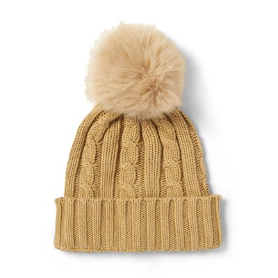 Bonnet à pompon - camel DRAEGER PARIS