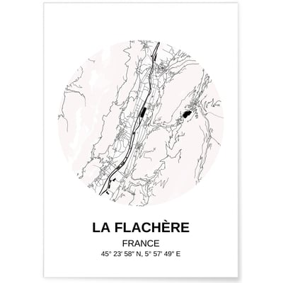 Affiche Carte La Flachère L'AFFICHERIE
