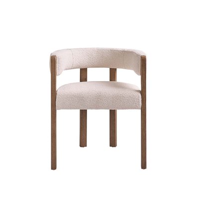 Chaise en bois de chêne et bouclette  CLÉA BERAH GETAH