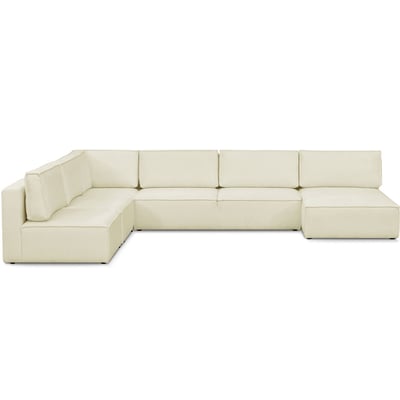 Canapé d'angle droit convertible 9/10 places en tissu bouclé - Harper Mod HOMIFAB