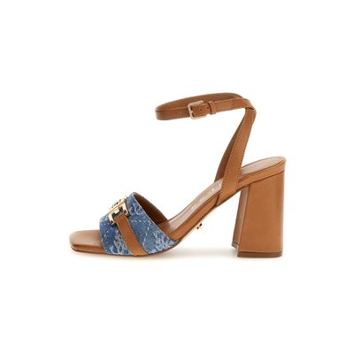 Sandales Grato Cuir Mélangé Et Jean GUESS