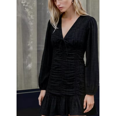 Robe courte texturée à encolure en V MANGO TEEN