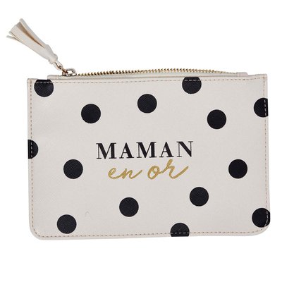 Pochette zippée MAMAN EN OR DRAEGER PARIS