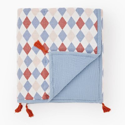 Plaid quilté imprimée, 70x100cm, gaze de coton MONOPRIX MAISON