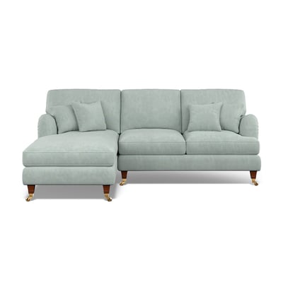 Emeline Soft Brushed Corner Chaise Sofa with Castor Legs (Left Facing) ÉDITÉ