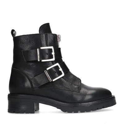 Bottines motardes en cuir avec boucles SACHA