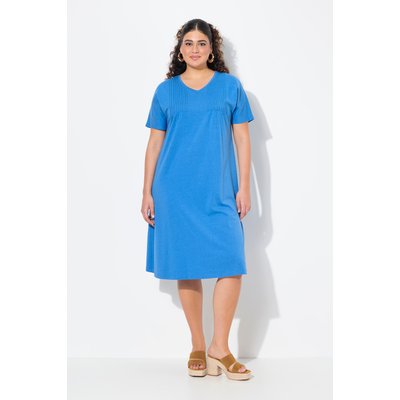 Robe en jersey à plis fantaisie. Col V et ULLA POPKEN