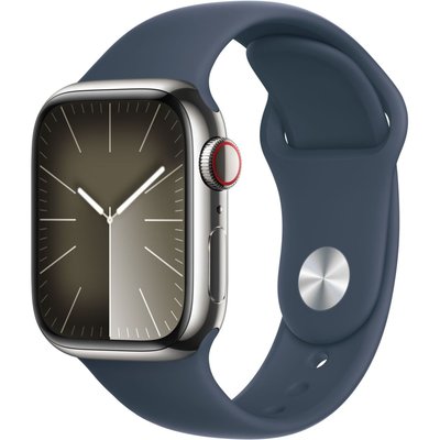 Montre connectée Serie 9 Cellular 41mm Acier/Argeny Bleu Orage S/M APPLE