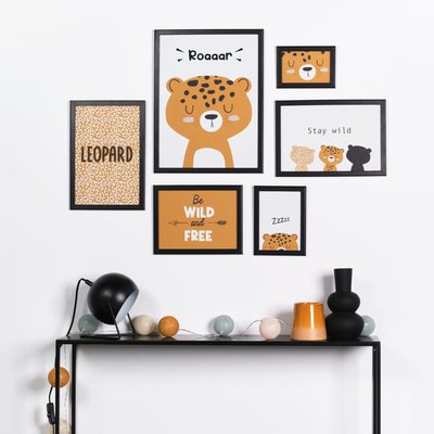 Lot 6 de cadres photos animalier bois FUNNY FACTORY