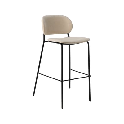 Chaise de bar 75 cm tissu et bois pieds métal - SOFIA CAMIF
