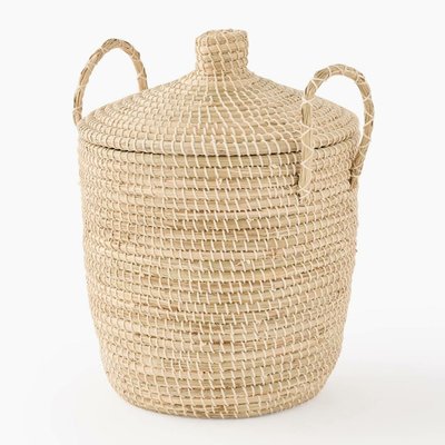 Panier coffre à jouets, 35xH33cm, en jonc de mer MONOPRIX