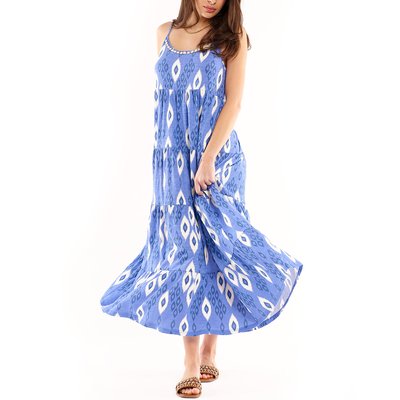 Robe bretelles en coton longue à motifs ALISON WILD