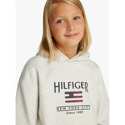 Sweat à capuche, logo sequins, en molleton TOMMY HILFIGER