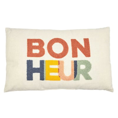 Coussin avec bouclette 30x50 BONHEUR DECORATIE