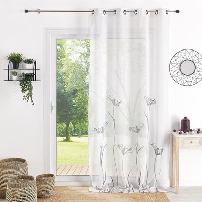 Voilage en Etamine bordé 'Fleurs' HOME MAISON
