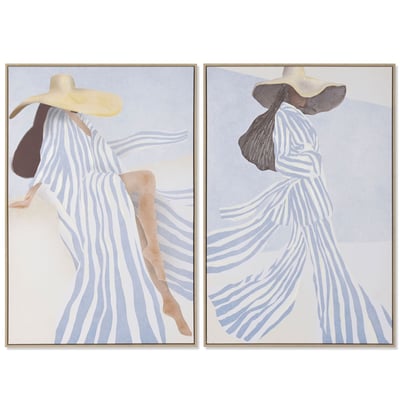 Set de 2 cadres décoratifs toiles femmes 83x4.5x123cm WADIGA
