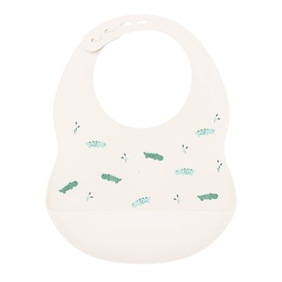 Bavoir en silicone blanc/croco NATTOU