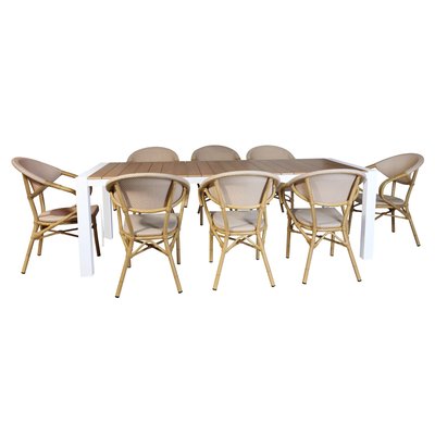 Ensemble de jardin table polywood et fauteuil 8 places NOW'S HOME